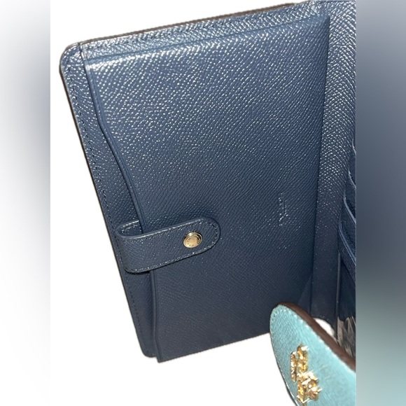 Coach Xorin Tech Wallet Wristlet Clutch Green/Teal Pebble Leather C2869 IMTEA - Picture 12 of 16